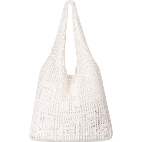 Women's Creamy Shoulder Shopping Handbag Casual Travel Totes Fold Able Bags - Picture 1 of 7